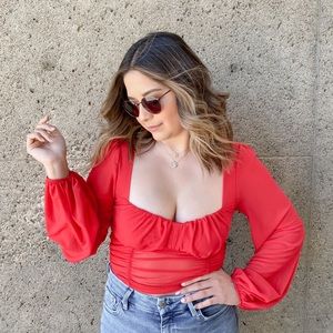 Red Mesh Top